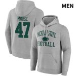 Men's Michigan State Spartans NCAA #47 Jackson Morse Gray NIL 2022 Fanatics Branded Gameday Tradition Pullover Football Hoodie JP32Y13IJ